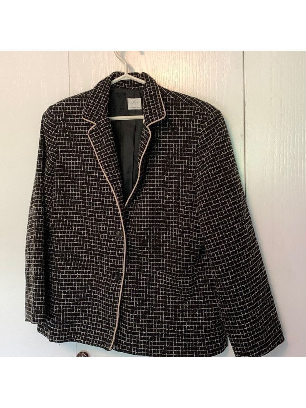 Emma James checker blazer black white size 12